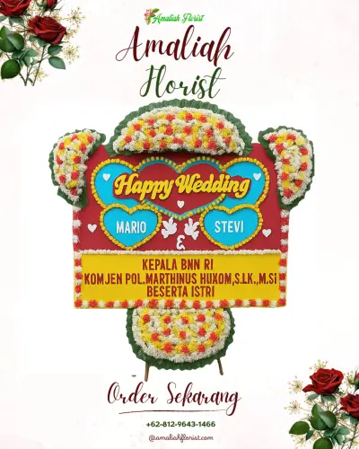 Karangan Papan Bunga Pernikahan di Sei Putih Barat